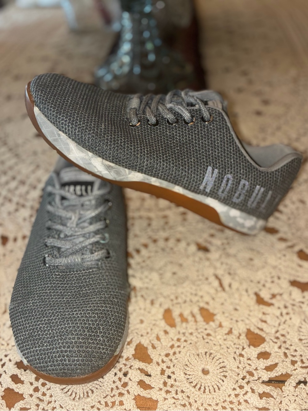 NOBULL Unisex Grey Knit Trainer with Gum Outsole